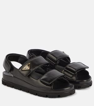 Prada Sandalen Aus Leder - Schwarz
