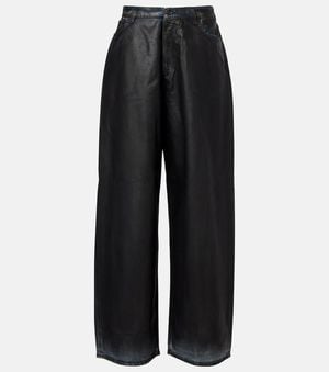 Acne Studios 2023 Mid-Rise Wide-Leg Coated Jeans - Black