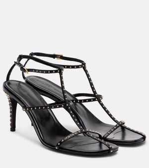 KHAITE Verzierte Sandalen Cage 75 Aus Leder - Schwarz