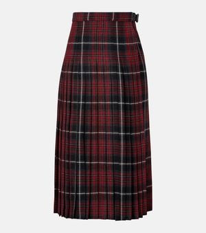 Burberry Pleated Plaid Twill Kilt - Purple