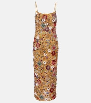 Rachel Gilbert Francesca Embellished Cocktail Dress - Metallic