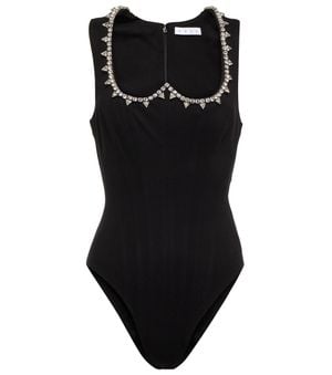 Area Crystal-embellished Bodysuit - Black