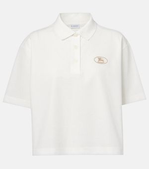 Burberry Polo De Algodon Con Logo - Blanco