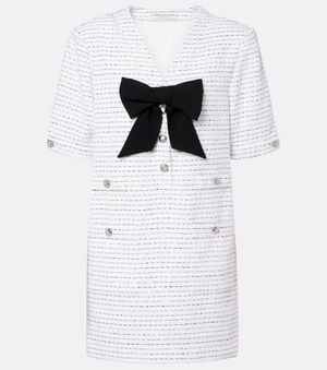 Alessandra Rich Minikleid Aus Tweed Mit Pailletten - Weiß