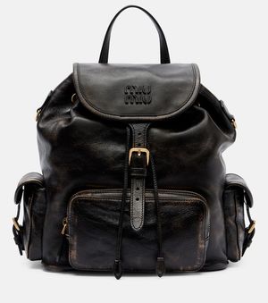 Miu Miu Leather Backpack - Black