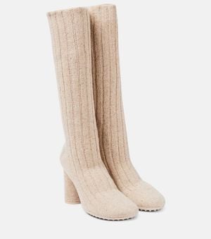 Bottega Veneta Knitted Atomic Boots 90 - White