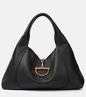 Gucci Softbit Maxi Leather Shoulder Bag - Black