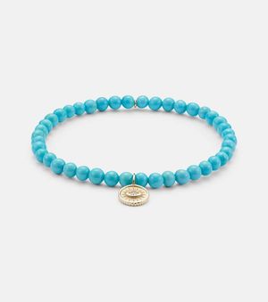 Sydney Evan Small 14Kt Pendant Necklace With Diamond - Blue