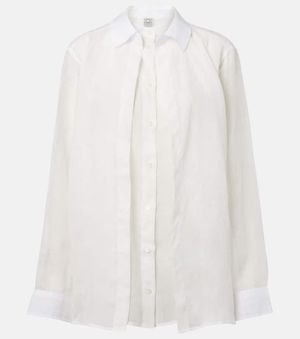 TOTEME Camisa De Gasa De Ramio A Capas - Blanco