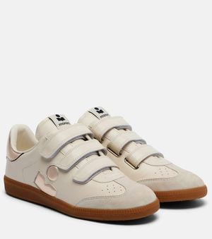 Isabel Marant Beth Leather And Suede Trainers - White