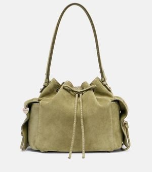 Acne Studios Multipocket Mini Suede Bucket Bag - Green