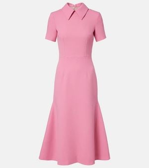 Emilia Wickstead Eman Wool Crepe Midi Dress - Pink
