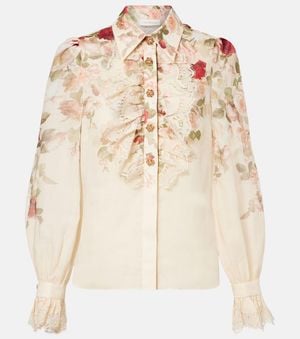 Zimmermann Hypnotic Floral Ramie Blouse - Natural
