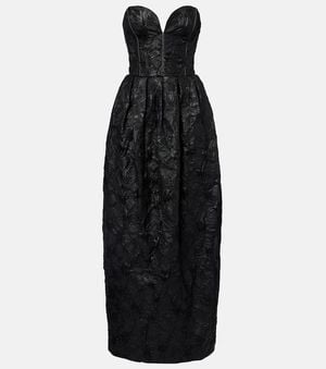 Jonathan Simkhai Adeena Floral Jacquard Gown - Black