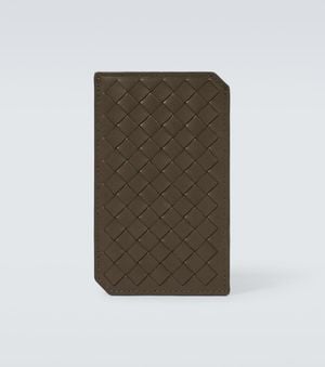 Bottega Veneta Intrecciato Piccolo Leather Card Holder - Brown
