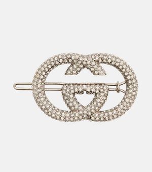 Gucci Barrette Interlocking G A Cristaux - Métallisé