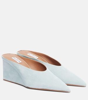 Alaïa Mules Cube 75 De Ante Con Cuna - Blanco