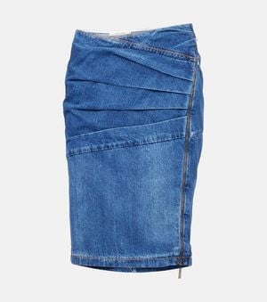 Nensi Dojaka Falda Midi De Denim - Azul