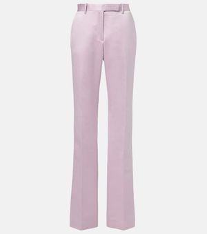 Tom Ford Cotton And Silk Duchesse Straight Pants - Pink