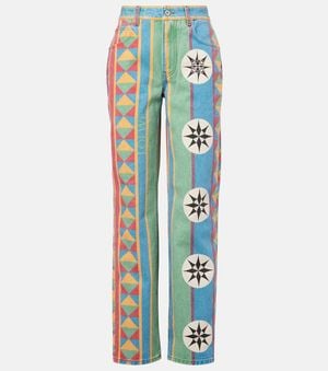 Loewe Paula's Ibiza Bedruckte Straight Jeans - Blau
