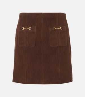 RIXO London Mini-Jupe Wiley En Daim - Marron