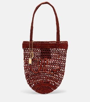 Chloé Tote Summer Banana Small De Rafia - Rojo