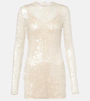 David Koma Sequined Minidress - Natural