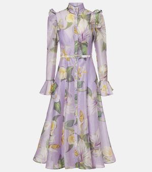 LEO LIN Katrina Butterfly Sleeve Midi Dress - Purple