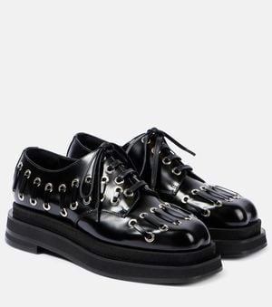 Simone Rocha 50 Lace-Up Flatform Derby Shoes - Black