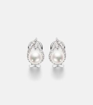 Mikimoto 18Kt Earrings With Pearls And Diamonds - White