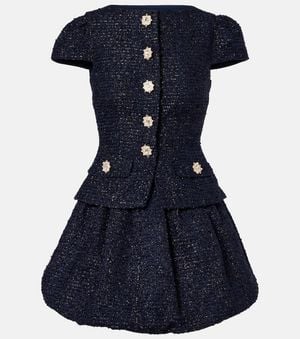 Self-Portrait Boucle Minidress - Blue