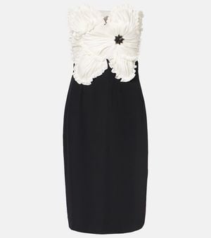 Costarellos Callula Floral-Applique Embellished Minidress - Black