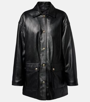 Nili Lotan Cordel Leather Coat - Black