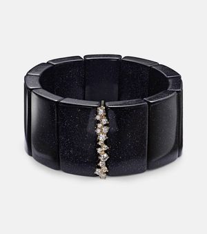 Sydney Evan Pulsera De Oro De 14 Ct Con Diamantes - Negro