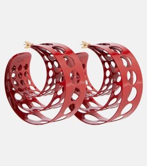 Alaïa Medium Hoop Earrings - Red