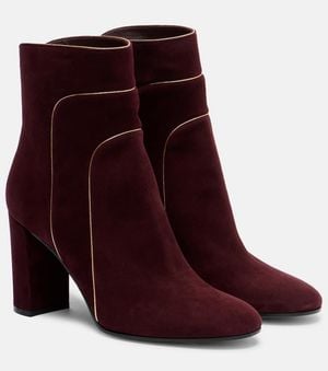 Gianvito Rossi Ankle Boots 85 Aus Veloursleder - Lila