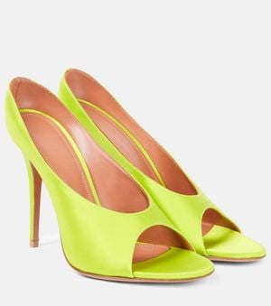AMINA MUADDI Anok 105 Satin Mules - Yellow