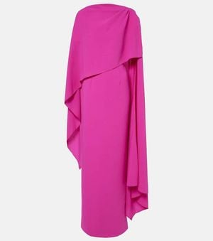 ROKSANDA Demetria Caped Crepe Gown - Pink