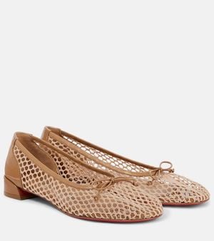 Christian Louboutin Ballerinas Sweetie Jane Aus Mesh - Braun