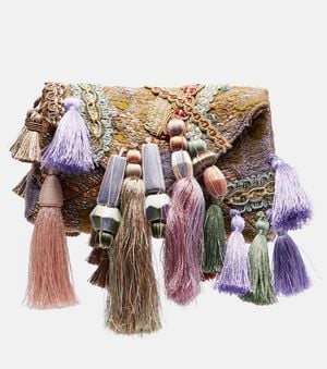 Dries Van Noten Verzierte Clutch Aus Jacquard - Mehrfarbig