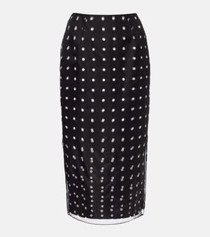 Emilia Wickstead Bethan Polka-Dot Silk Taffeta Pencil Skirt - Black