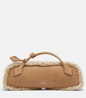 Alaïa Le Teckel Suede Clutch - Brown