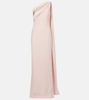 Roland Mouret Embellished One-Shoulder Cady Gown - Pink