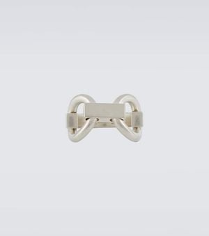 Jil Sander Chain-Link Sterling Ring - White