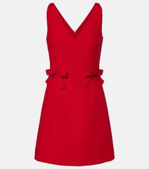 Valentino Crepe Couture Bow-Detail Minidress - Red