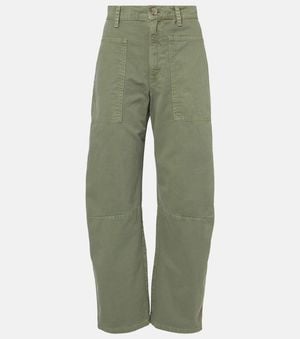 Velvet Brylie Cotton Twill Barrel Pants - Green