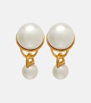 Oscar de la Renta Faux Pearl Drop Earrings - White