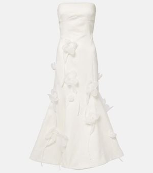 ROTATE BIRGER CHRISTENSEN Bridal Floral-Applique Midi Dress - White