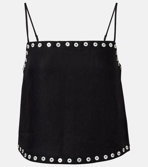 STAUD Top Kirra Aus Einem Leinengemisch - Schwarz