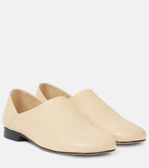 Lemaire Convertible Leather Slip-On Shoes - Natural